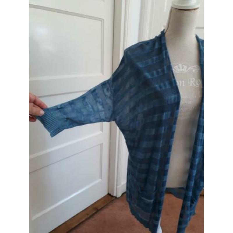 Mooi blauw streepjes vest van SUMMUM maat L