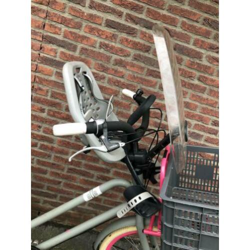 Yepp mini voorzitje grijs met windscherm(zonder fiets)