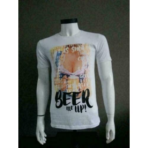Only & Sons T-shirt. Wit met opdruk. Maat S.