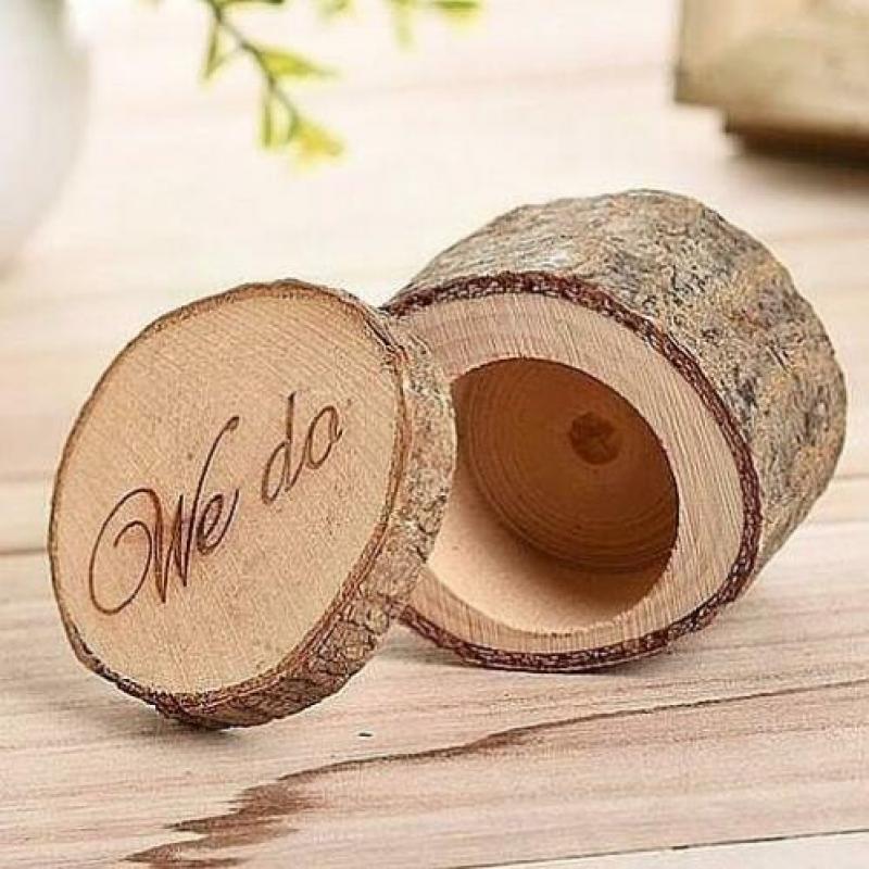 Sets met 2 houten ringendoosjes Mr en Mrs of His en Hers