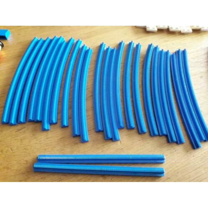 Lego trein vintage blauw rails 4,5 volt onderdelen.