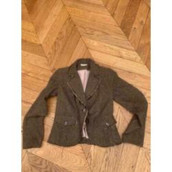 tweed bruin kort colbert jasje NIEUW maat 36 Yessica