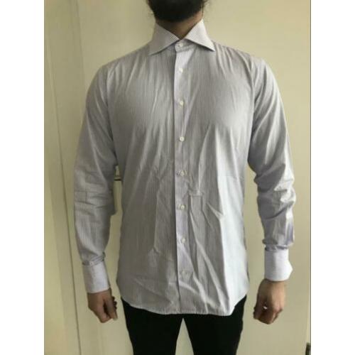 Overhemd Suitsupply | Wit met paarse lijn | Slimfit