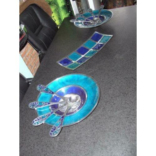 Vazen en schalen en borden Aluminium blauw turquoise