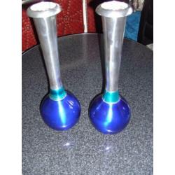 Vazen en schalen en borden Aluminium blauw turquoise