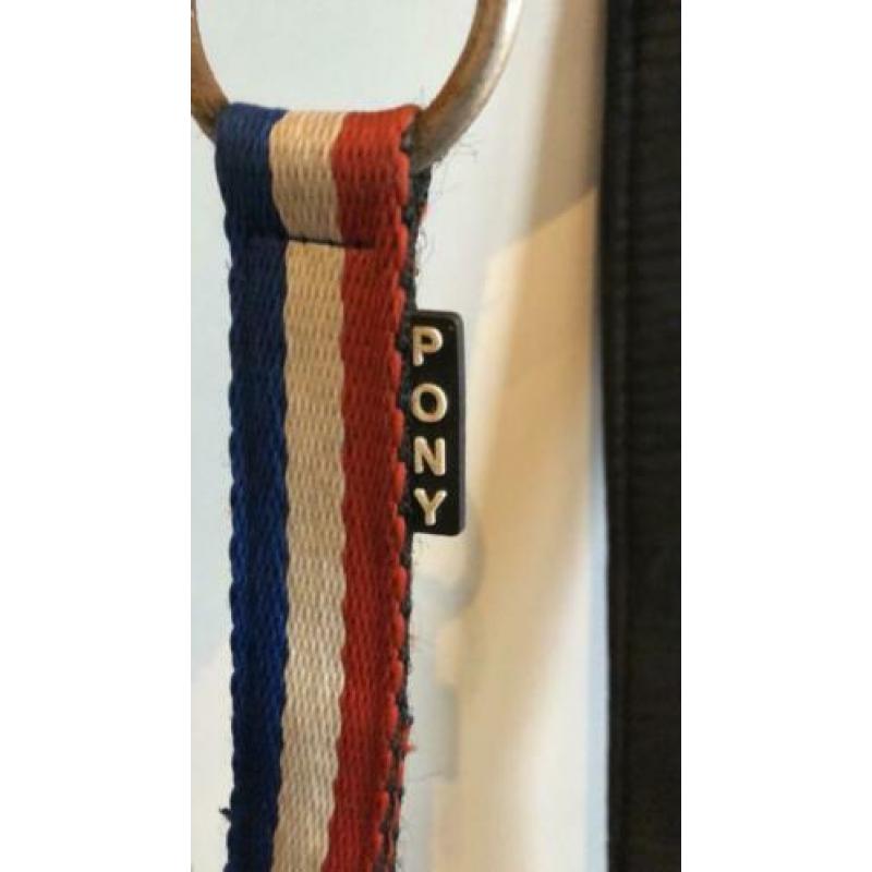 Halster + touw rood-wit-blauw maat pony