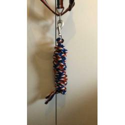 Halster + touw rood-wit-blauw maat pony