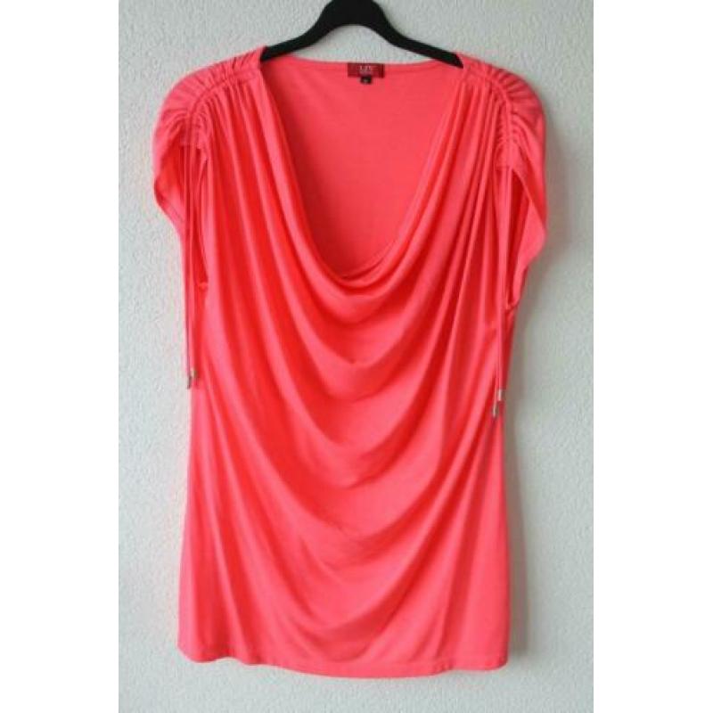 Felgekleurde nieuwe LIV tuniek, roze / oranje, maat XXL