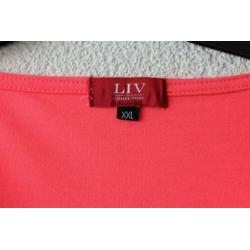 Felgekleurde nieuwe LIV tuniek, roze / oranje, maat XXL