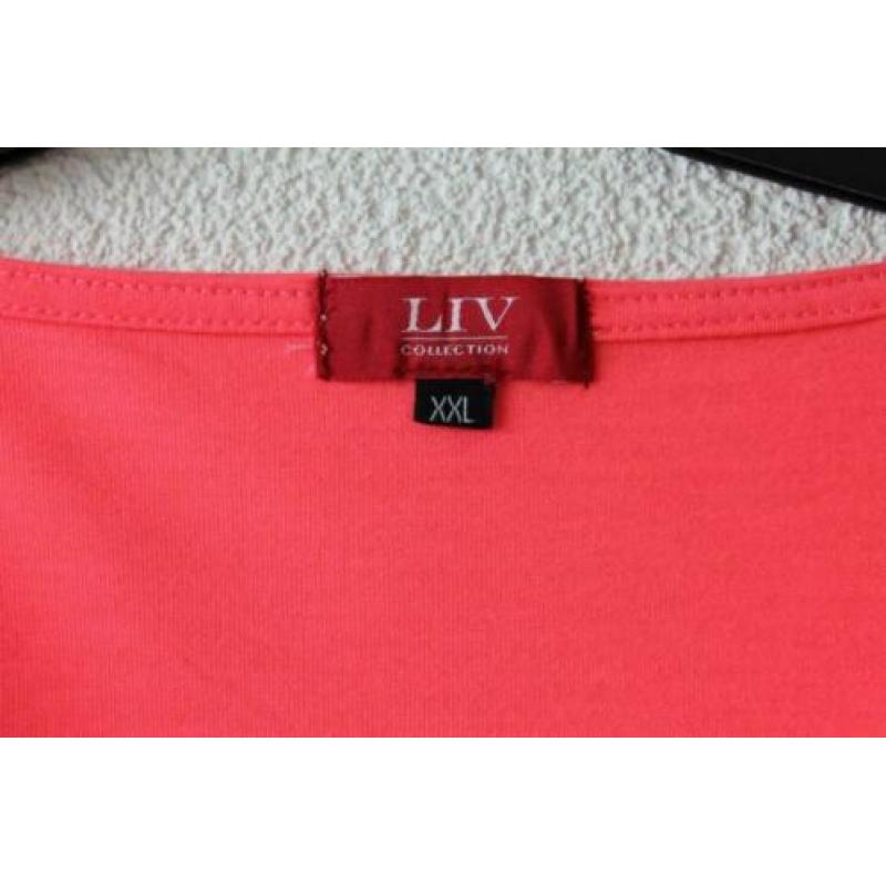 Felgekleurde nieuwe LIV tuniek, roze / oranje, maat XXL