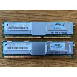 2x 1GB DDR2-667MHz PC2-5300 Fully Buffered CL5 server RAM