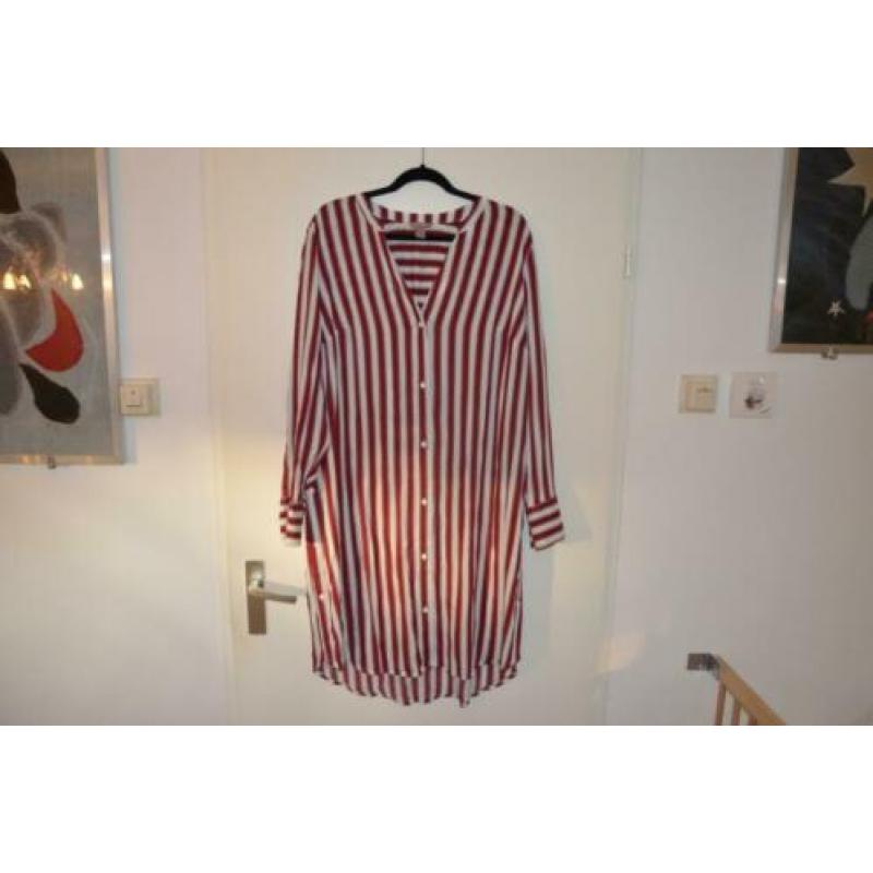 prachtige nieuwe lange gestreepte blouse maat 50 H&M plus