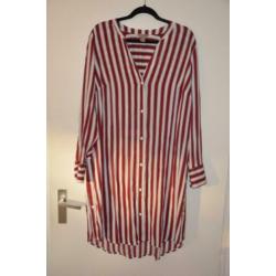 prachtige nieuwe lange gestreepte blouse maat 50 H&M plus