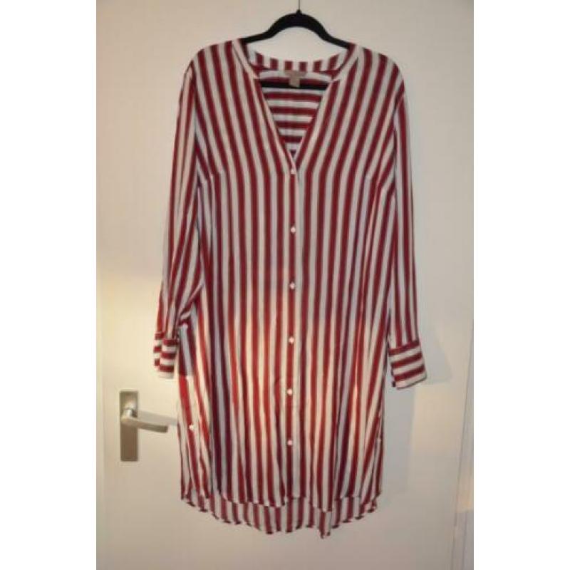 prachtige nieuwe lange gestreepte blouse maat 50 H&M plus