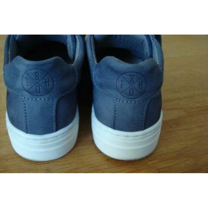 SEHD blauwgrijze nubuckleren schoenen mt 35 losse inlegzool