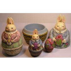 Jim Shore: Set Of 4 Bunnies Nesting Boxes (Pasen)