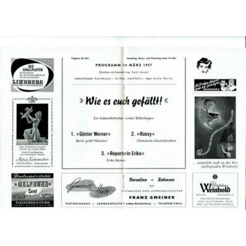 Annast "Kabarett der Humoristen" Munchen 1957