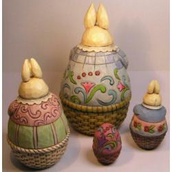 Jim Shore: Set Of 4 Bunnies Nesting Boxes (Pasen)