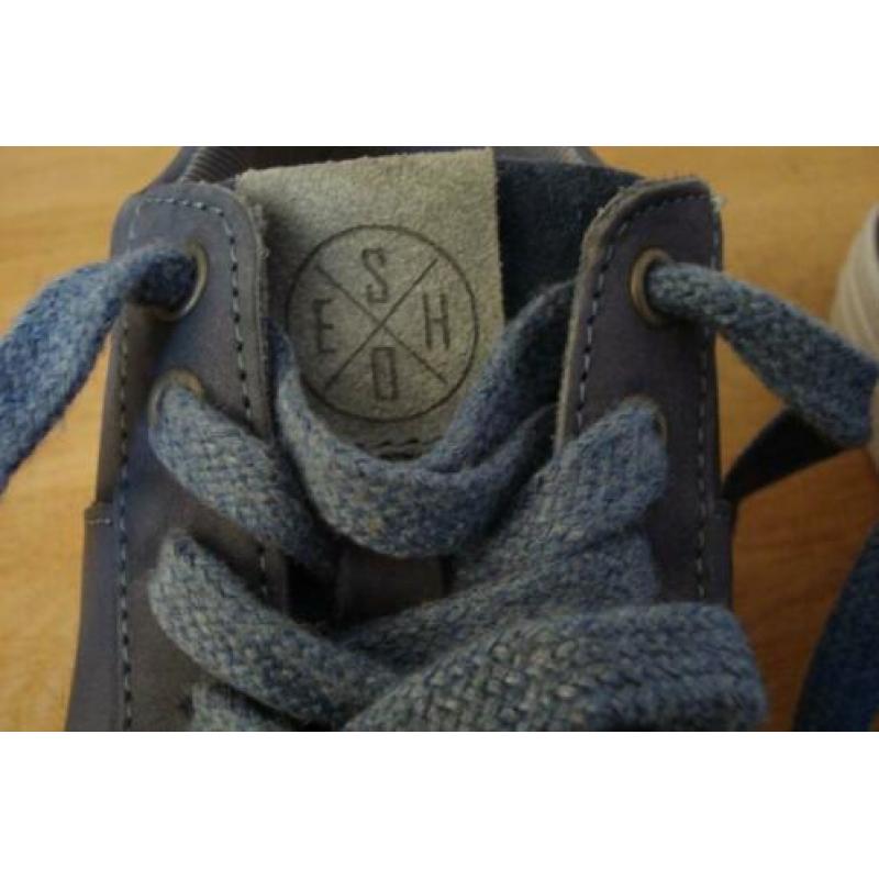 SEHD blauwgrijze nubuckleren schoenen mt 35 losse inlegzool