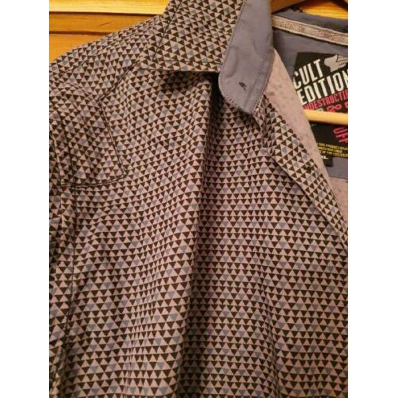 Mooie grijze blouse met print van CultEdition, maat XL