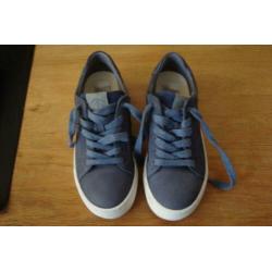 SEHD blauwgrijze nubuckleren schoenen mt 35 losse inlegzool
