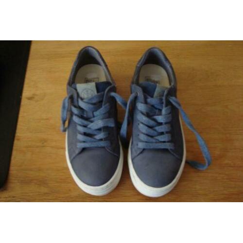 SEHD blauwgrijze nubuckleren schoenen mt 35 losse inlegzool