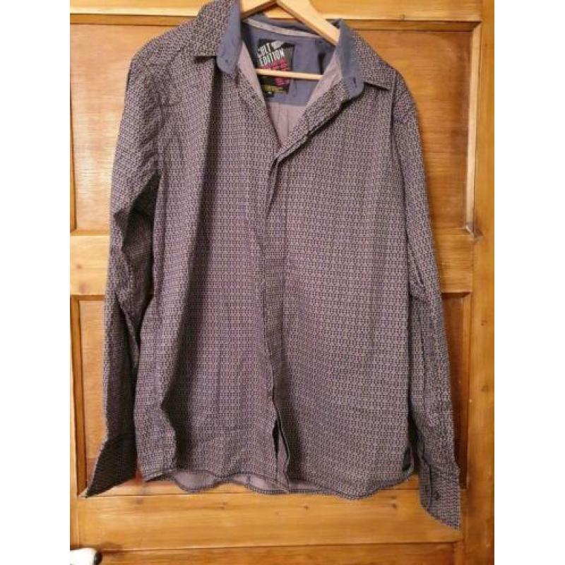 Mooie grijze blouse met print van CultEdition, maat XL