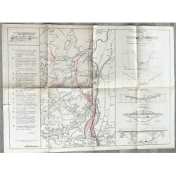 Plattegrond van sluizen, geulen en bruggen van de Maas