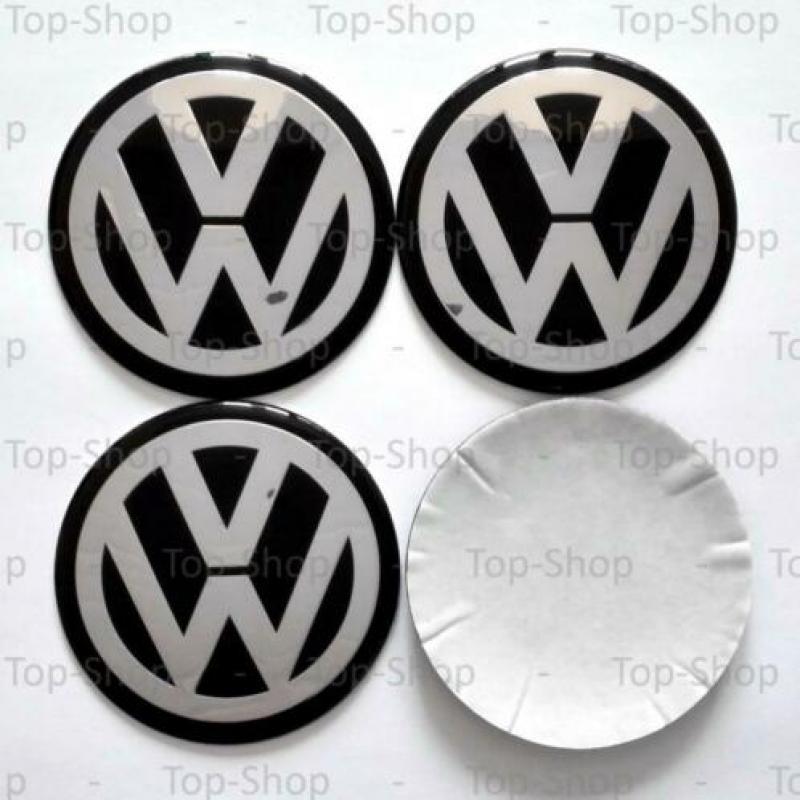 Volkswagen VW 65mm Naafstickers Voor Naafdoppen Naafkappen