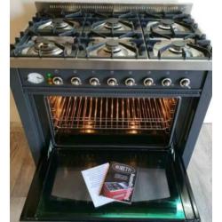 Nette staat boretti antraciet gasfornuis 6_pits 90CM oven
