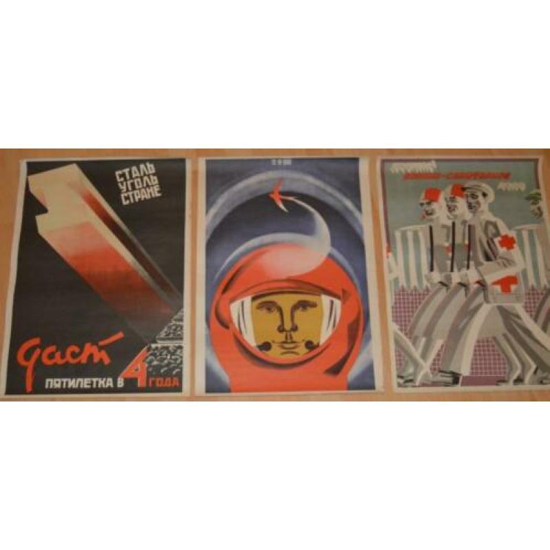 3 affiches, posters, Russisch.