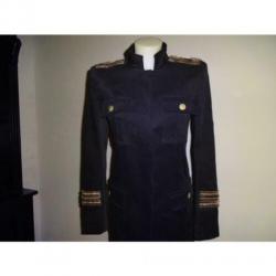 D4A Pierre Balmain lange jas officiers styl bekleed goud XS