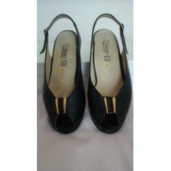 Navy damesschoenen leder