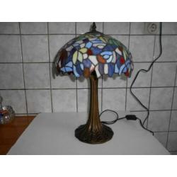 Tiffany glas tafellamp GROOT 45 hoog kap 30 breed MOOIE VOET