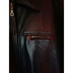 Zgan zwarte lederlook jas. hardrock/vintage/retro