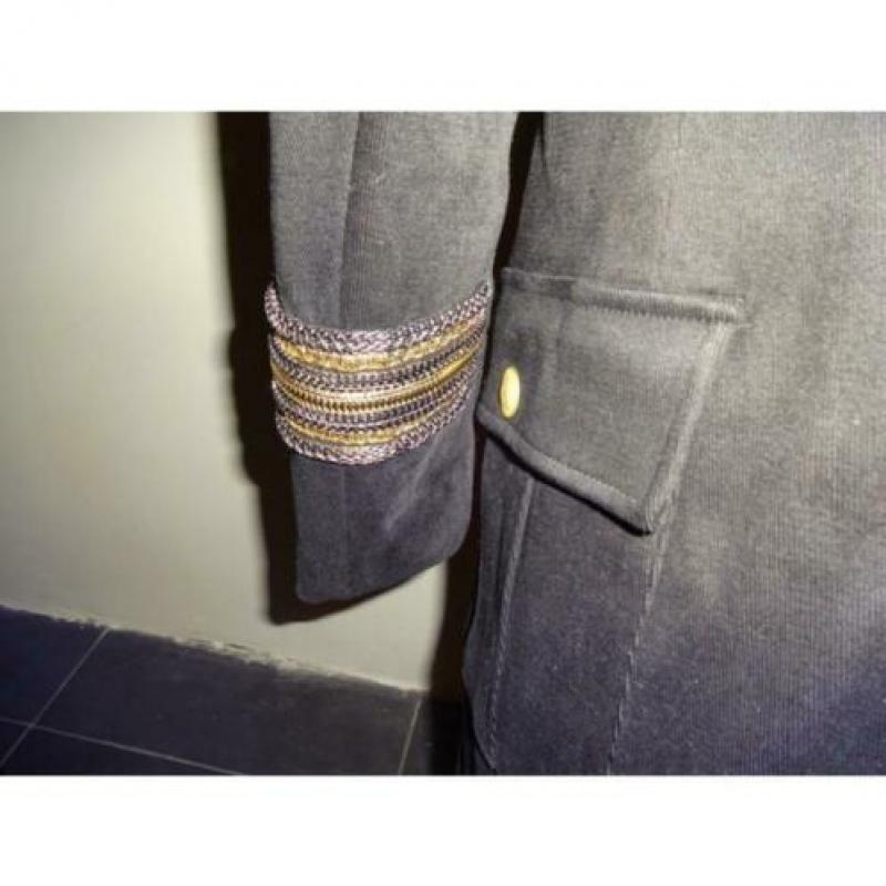 D4A Pierre Balmain lange jas officiers styl bekleed goud XS