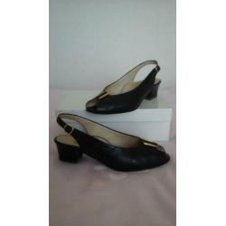 Navy damesschoenen leder