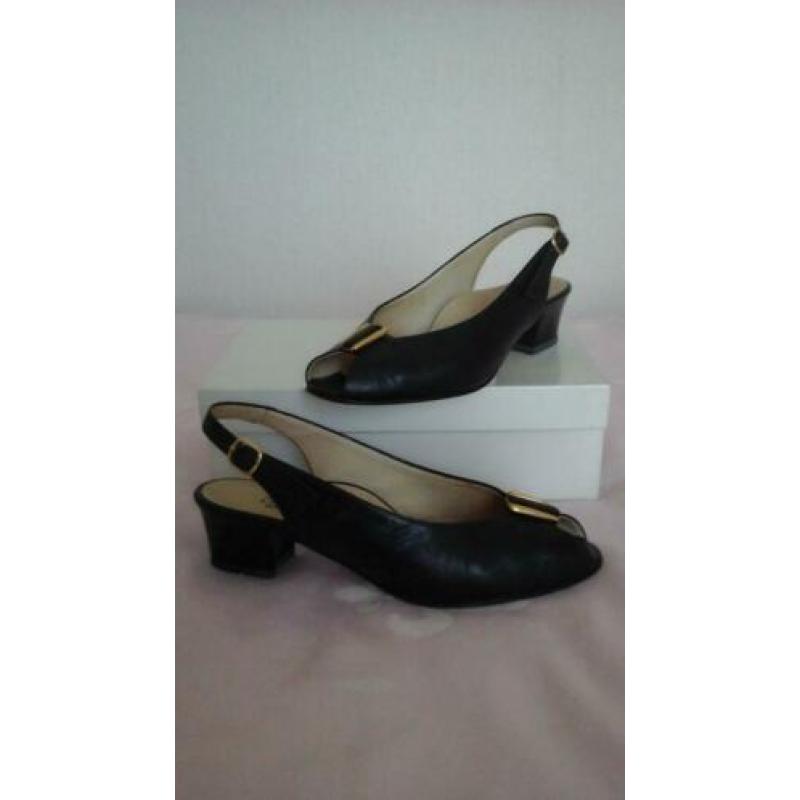 Navy damesschoenen leder