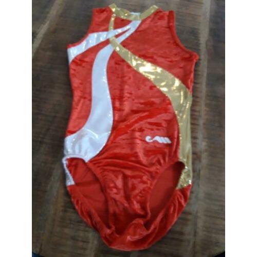 Nieuw Moreau turnpakje maat T1 (=36) ""rood-wit-goud"