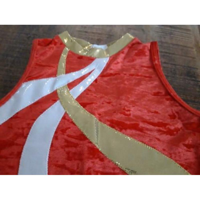 Nieuw Moreau turnpakje maat T1 (=36) ""rood-wit-goud"