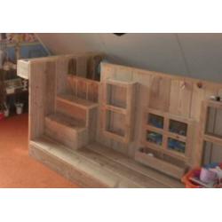 half hoogslaper van steigerhout, zeer compleet