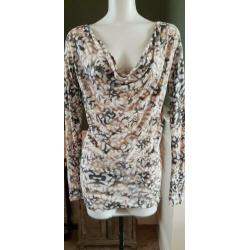 NIEUW dieren print GUESS top mt M 38/40, topje beige