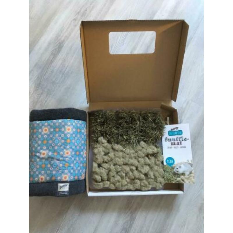 Konijnentunnel fleece en snuffelmat