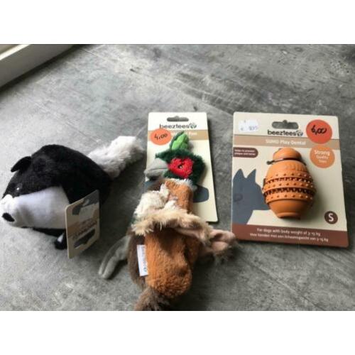 Set van drie honden speeltjes