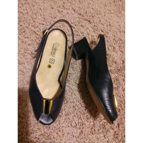 Navy damesschoenen leder