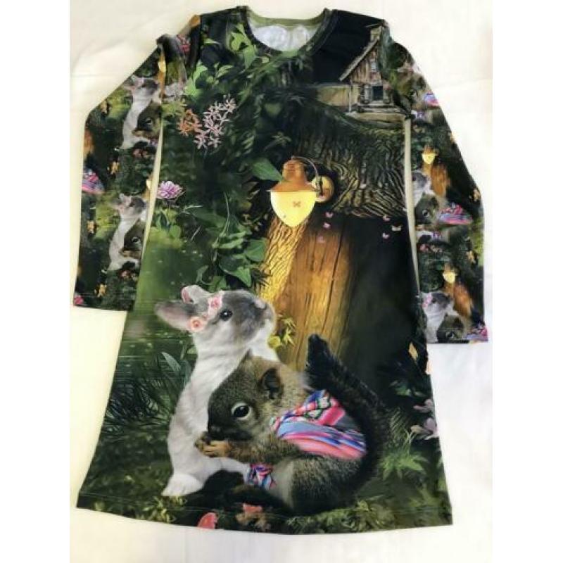 ?? AKTIE ?? Jurkje met konijn en eekhoorn maat 98
