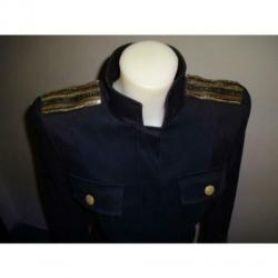 D4A Pierre Balmain lange jas officiers styl bekleed goud XS