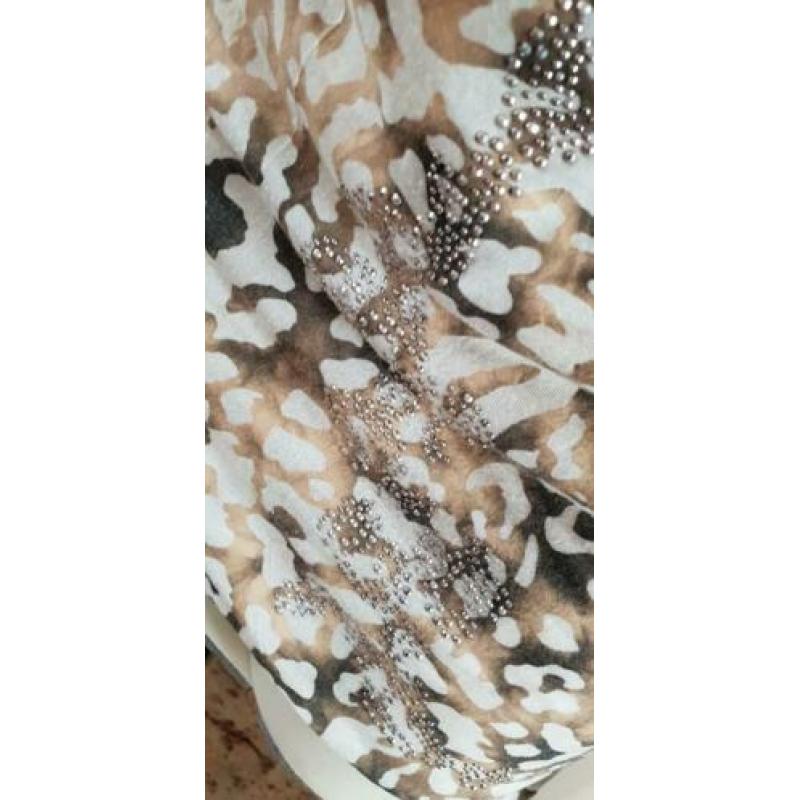 NIEUW dieren print GUESS top mt M 38/40, topje beige