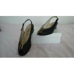 Navy damesschoenen leder