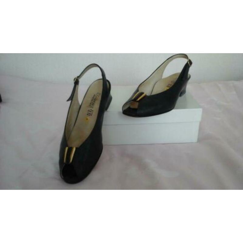 Navy damesschoenen leder